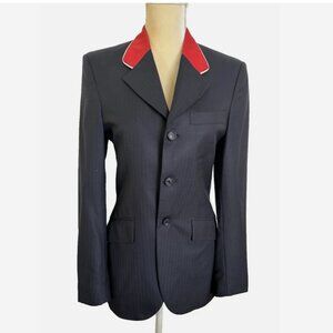 Mens Vintage Show Coat 34R Red Collar Grand Prix Riding Jacket Equestrian